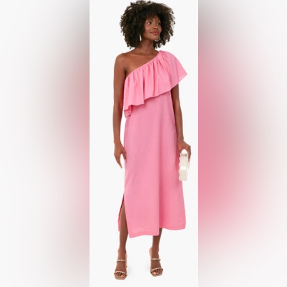 Pomander Place Florencia One Shoulder Dress | Flamingo Pink | Size XS